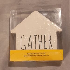 NWT! GATHER Stone & Cork Coasters (4pk)